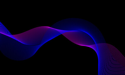 Abstract background with glowing blue wave. Aesthetic moving lines design element. Modern blue flowing wave lines. Futuristic vector concept.