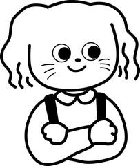 腕組する犬のベクターイラスト