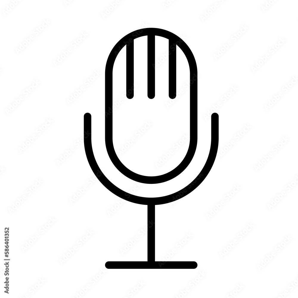 Poster microphone icon in thin line