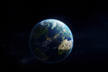 Naklejka na ściany i meble Breathtaking image of the Earth as seen from space. Generative AI