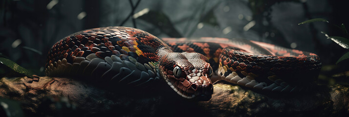 Captivating photo of a snake blending seamlessly into its surroundings Generative AI