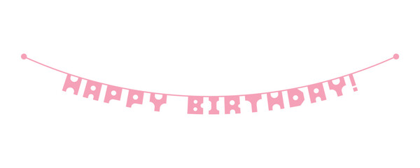 HAPPY BIRTHDAY !の文字のフラッグ - シンプルな誕生日のお祝いのデコレーション用バナー
