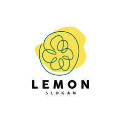 Lemon Logo, Luxurious Elegant Minimalist Design, Lemon Fresh Fruit Vector For Juice, Illustration Template Icon