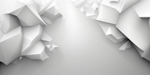 Abstract 3d background in white color. Banner card. Illustration. Generative AI