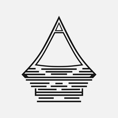 Indonesian batak house building asian house logo with colorful design vector art.