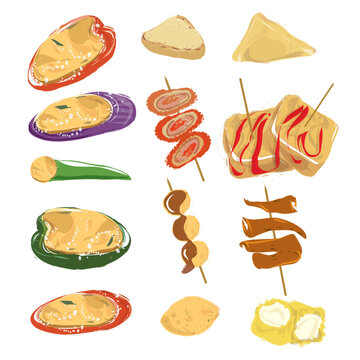 Hong kong street food set fishball stinky tofu siumai