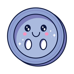 Fototapeta premium Cheerful button kawaii