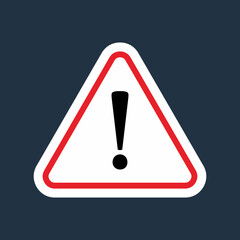Exclamation mark sign in red triangle. Stock illustration Vector icon