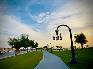 sunset in the park Mina district 