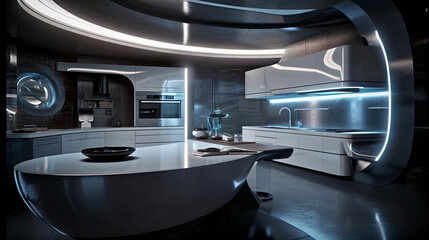 Futurist Kitchen Conceptual AI Powered Design 