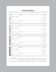 Food Journal. Plan you food day easily. Vector illustration.