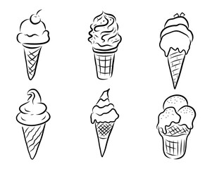 Illust ice creamcorn vector set 