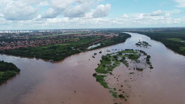 Natureza &Aacute;gua Parque Ambiental Encontro Rios Rio Poti Parna&iacute;ba Ponto Tur&iacute;stico Poty Velho Restaurante Flutuante Solim&otilde;es Negro Teresina Verde Marrom Paisagem Drone Turismo Viagem Viajar 