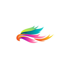 Abstract Eagle logo, Animal icon colorful, 3d style