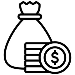 money bag, business and finance icon.