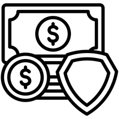 money protection, business and finance icon.