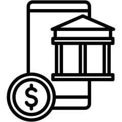 Obraz premium mobile banking, online banking business and finance icon.