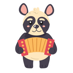Cute panda musician playing accordion