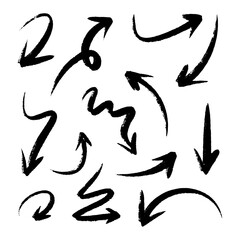 hand drawn arrow set. Doodle vector illustration. eps 10.