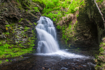 Obraz premium bushkill falls waterfaill and river landscape