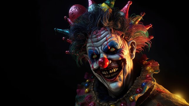 scary clown man. Created with Generative AI.
