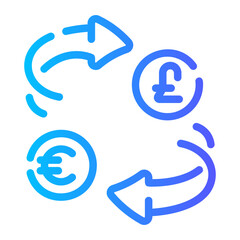 money exchange gradient icon