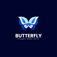 Vector Logo Illustration Butterfly Gradient Colorful Style