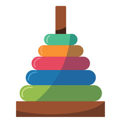 Multi colored wooden toy stack