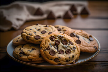 freshly baked chocolate chip cookies - AI Technology