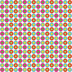 The background image is a colorful floral pattern.