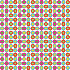 The background image is a colorful floral pattern.
