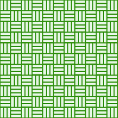 green background with white squares.