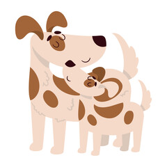 Fototapeta premium mothers day, mom dog and son