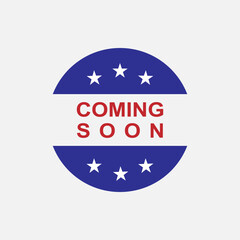 Coming Soon Icon Banner - Vector, Text Sign & Symbol Illustration