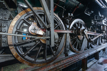 The train's diesel engine, railway