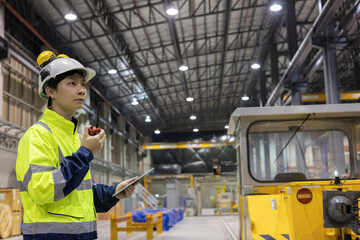 Project  Engineer train Inspect the train's diesel engine, railway track in depot of train 