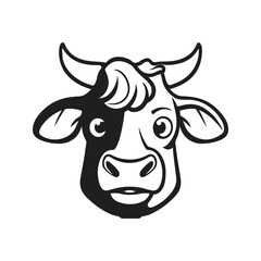 Naklejka premium cow head, vector concept digital art, hand drawn illustration