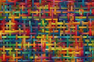 colorful geometric pattern composed of squares and rectangles. Generative AI