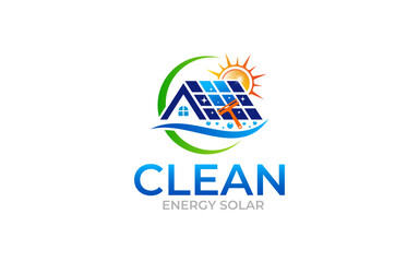 Fototapeta na wymiar Illustration vector graphic of cleaning solar panels logo design template