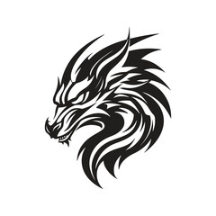 dragon, vector concept digital art, hand drawn illustration