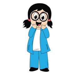 cute girl cartoon illustration graphic
