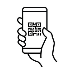 QR code scanning icon vector