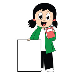 cute girl cartoon illustration graphic