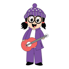 cute girl cartoon illustration graphic