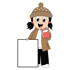 cute girl cartoon illustration graphic