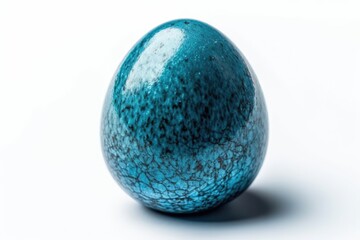close-up view of a white egg isolated on a plain background. Generative AI