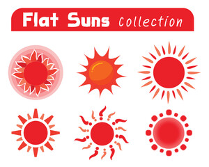 Sun icon vector symbol set on white background. Flat illustration vector.