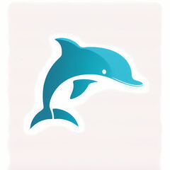 Cute Dolphin Logo. Generative AI