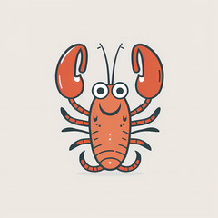 Obraz premium Cute Lobster Logo. Generative AI