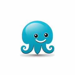 Fototapeta premium Cute Octopus Logo. Generative AI